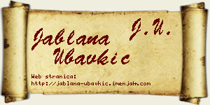 Jablana Ubavkić vizit kartica